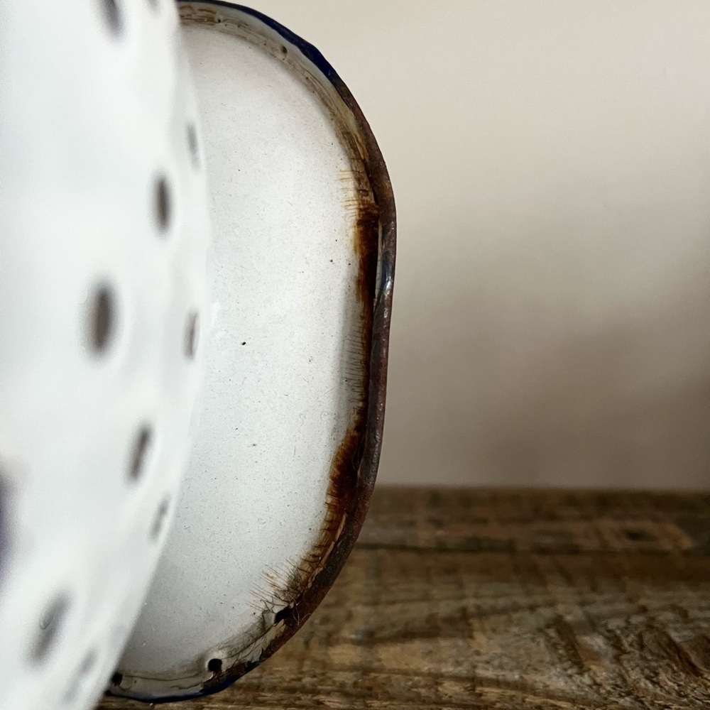 Enamelware colander antique - Picture 7 of 8